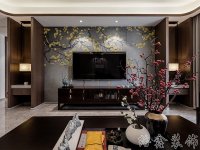 中式風格家居裝修裝飾室內設計效果-H814-2